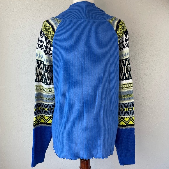 NWT Free People Blue Bell Combo Sweater Size XL - Picture 6 of 7
